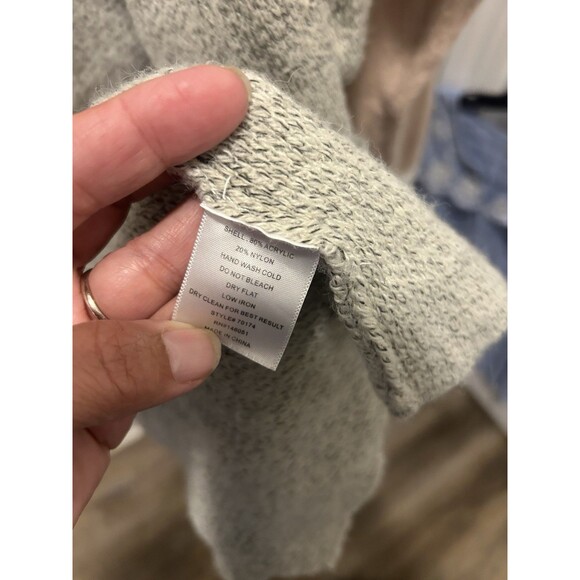 Monteau Lagenlook Beige Oatmeal Collared Long Line Sweater Vest Size Medium Warm - Picture 3 of 5